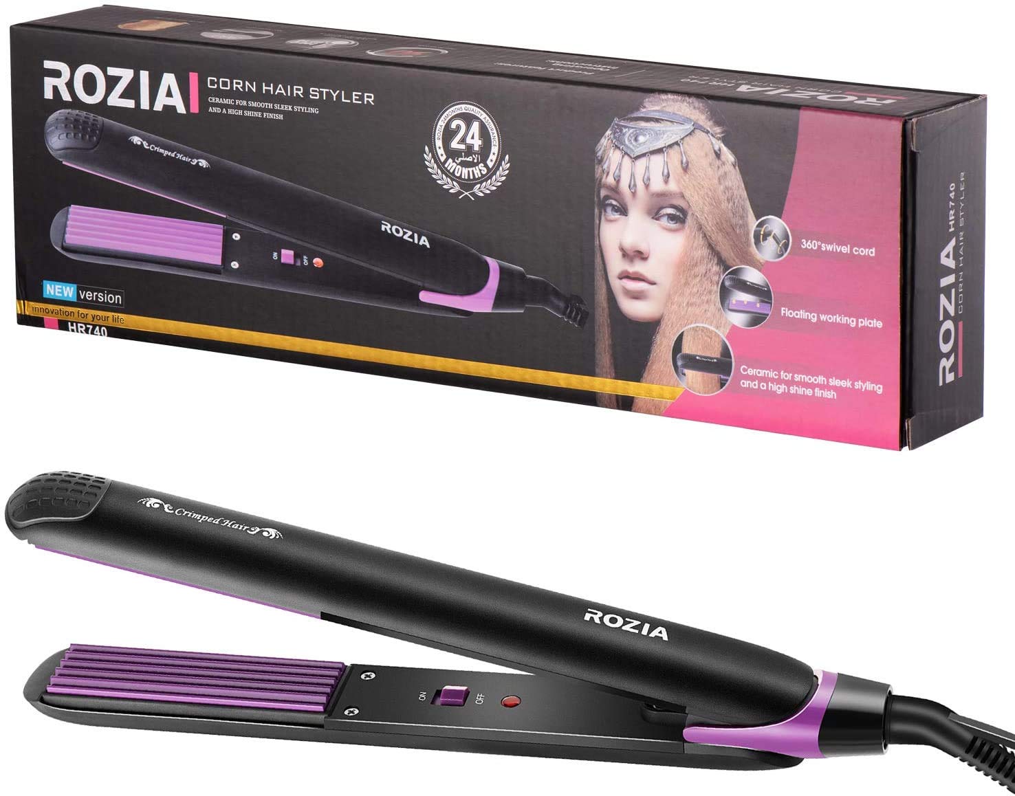 Hair Crimper Iron Ceramic Fluffy Hairstyle Curling Iron Corrugation Crimper Hair Irons 20mm wide styling plates Antistatic Ceramic Adjust Temperature 400 Fahrenheit