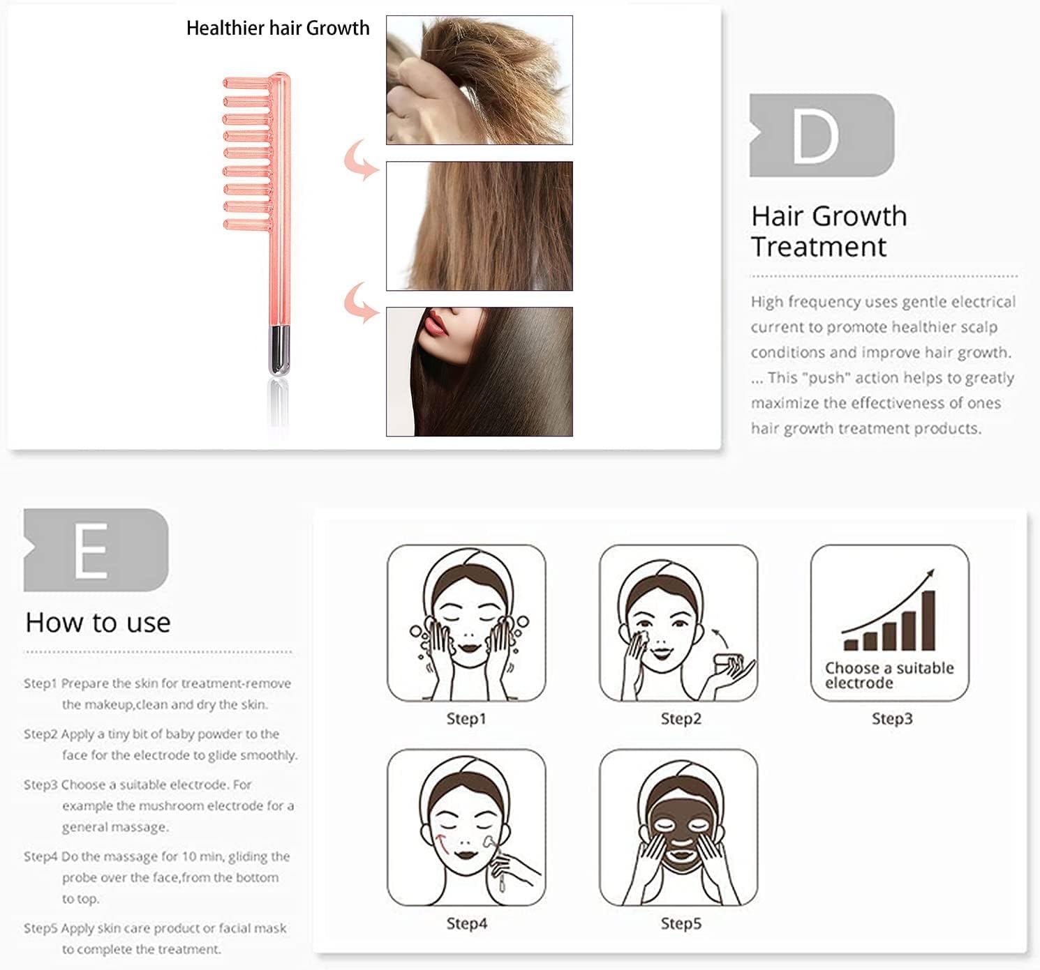 Hi Frequency Facial Care Tool & O Electrode Tubes Bundle