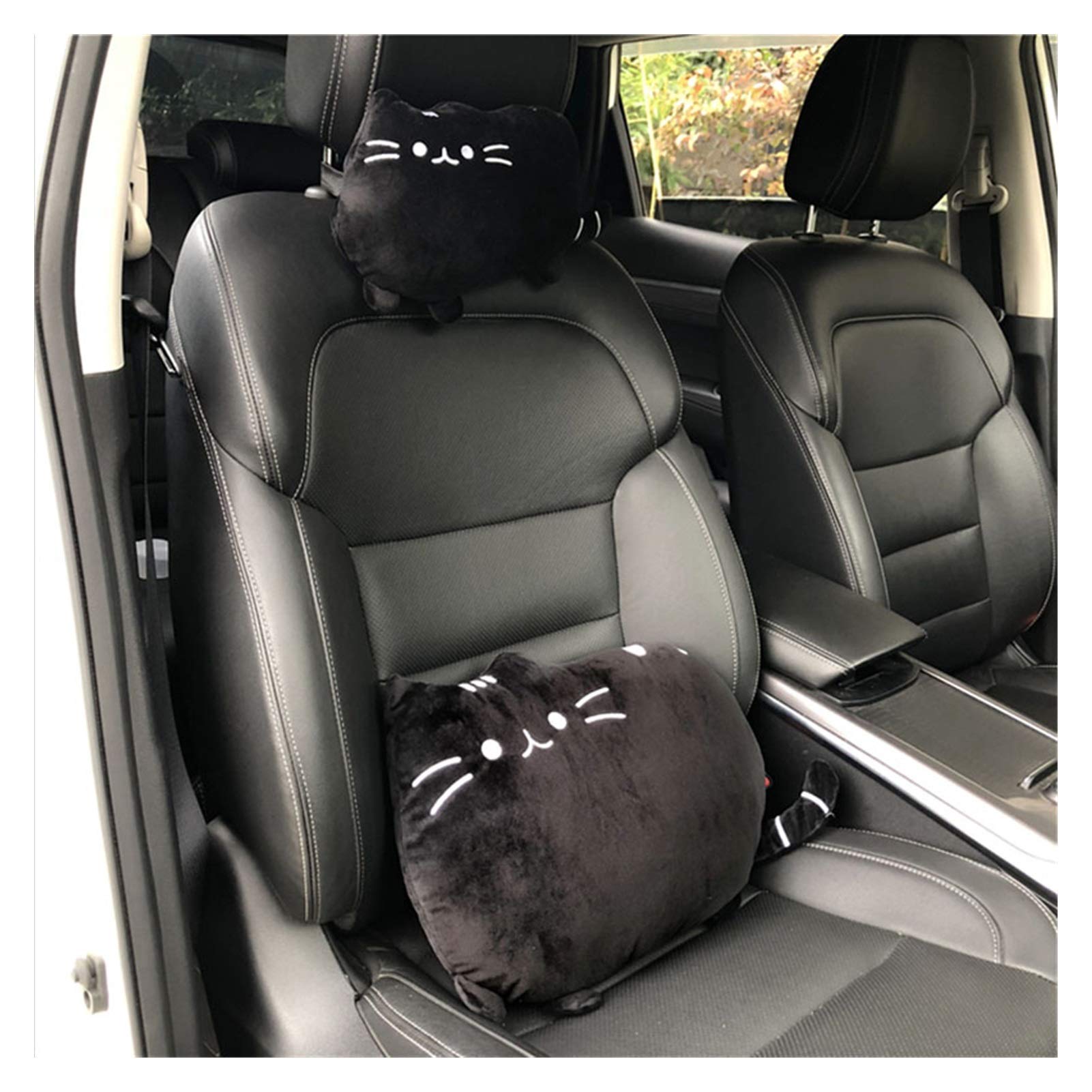 Almohada para el Cuello del automóvil Gato Lindo Creativo Asiento de automóvil para el automóvil Cabeza Reposacabezas Cojín Reposacabezas Almohada Almohadilla de Felpa Almohada de Seguridad