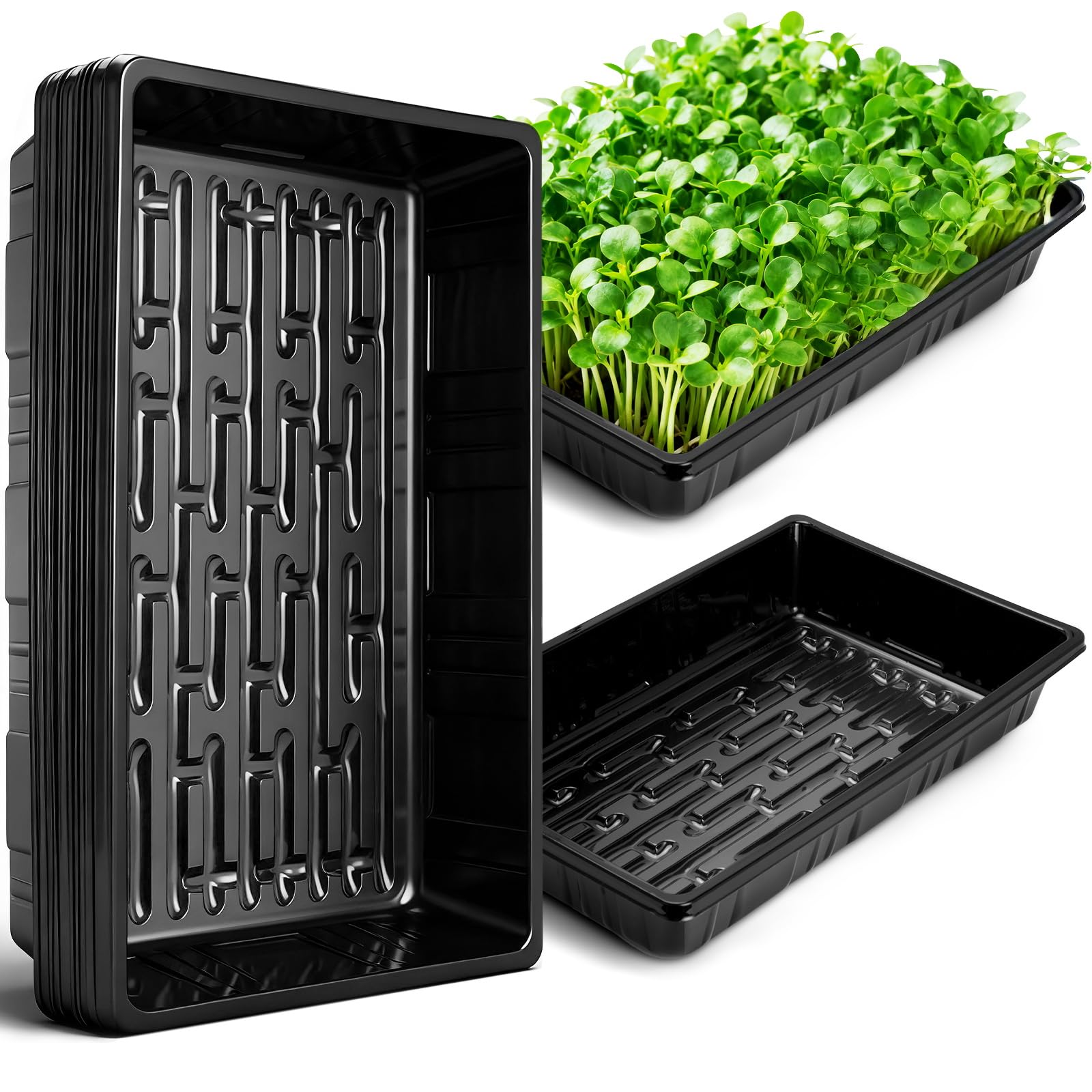 Sckee Upgraded 10 Pack Plant Growing Trays