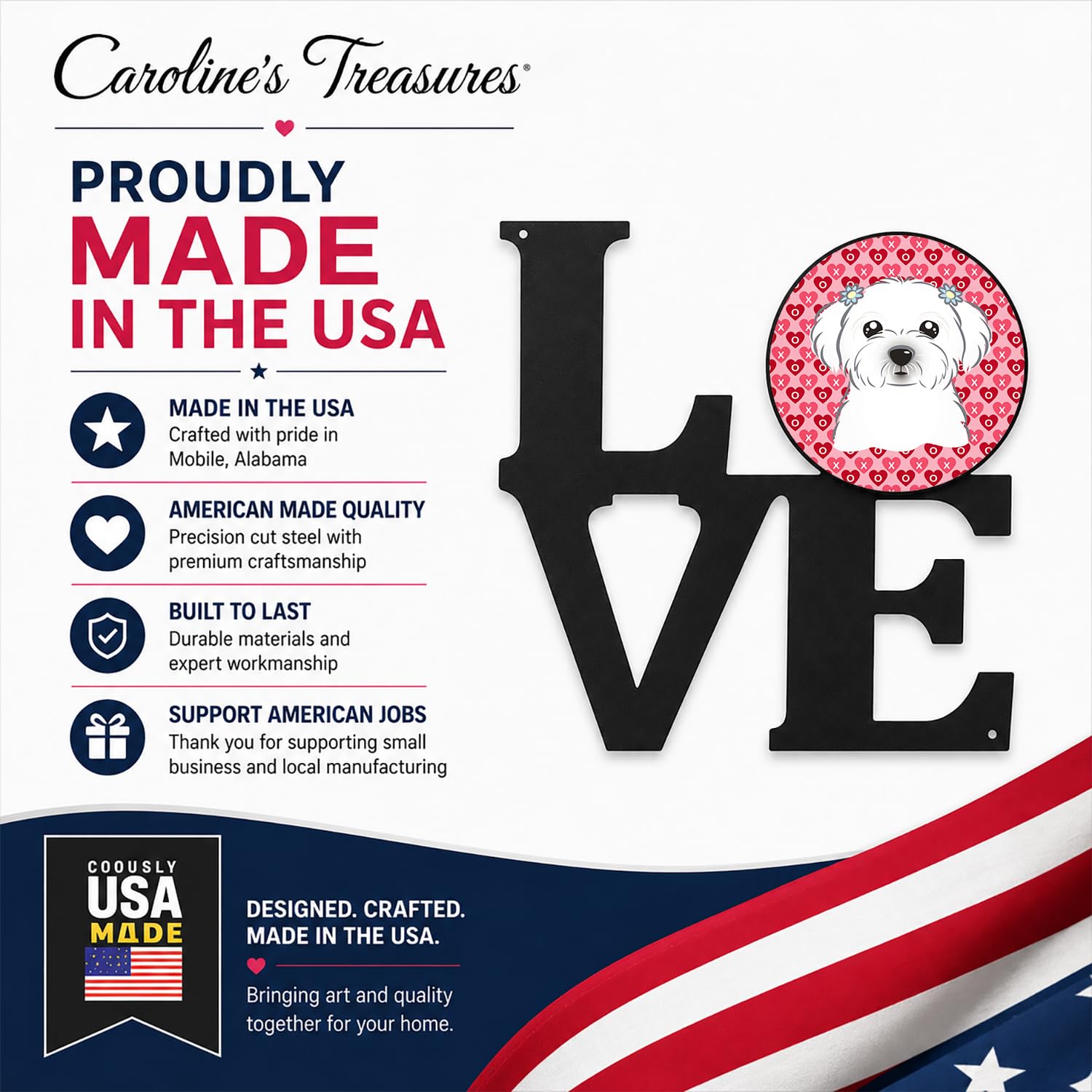 Carolines Treasures Wanddekoration, Malteser, Metall, Mehrfarbig