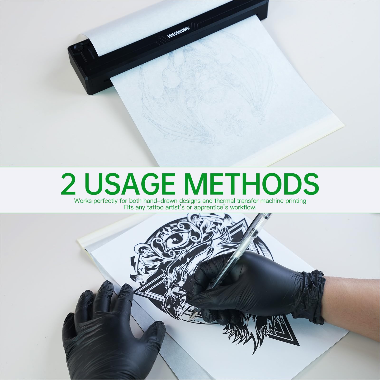 Dragonhawk Tattoo Stencil Paper A4 Size 100 Sheets, Thermal Transfer Paper for Tattoo Stencils & Accessories