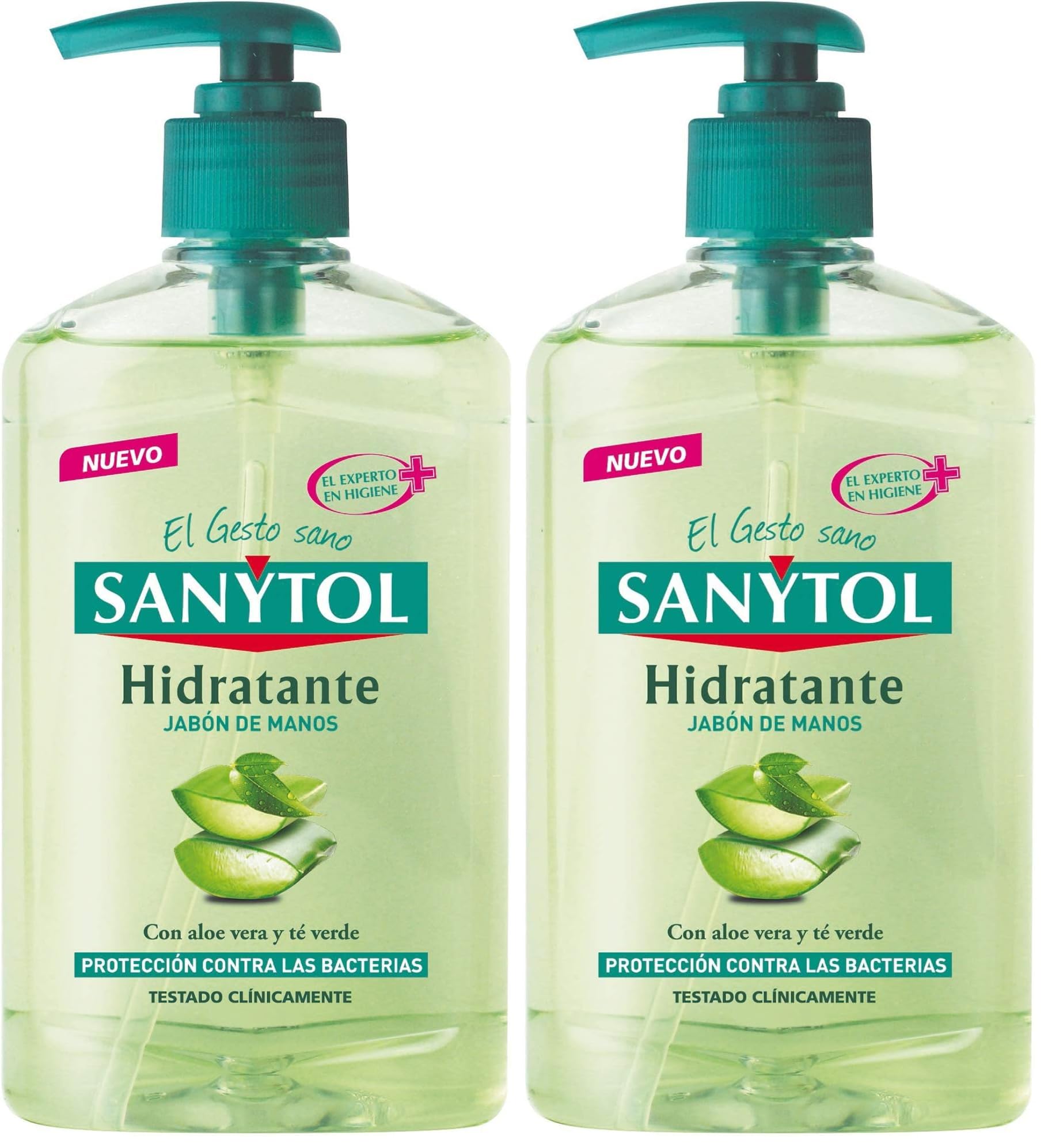 Sanytol con Protección Total Contra Agentes Externos, Jabón de Manos Hidratante, Aloe Vera, 250 Ml (Paquete de 2)