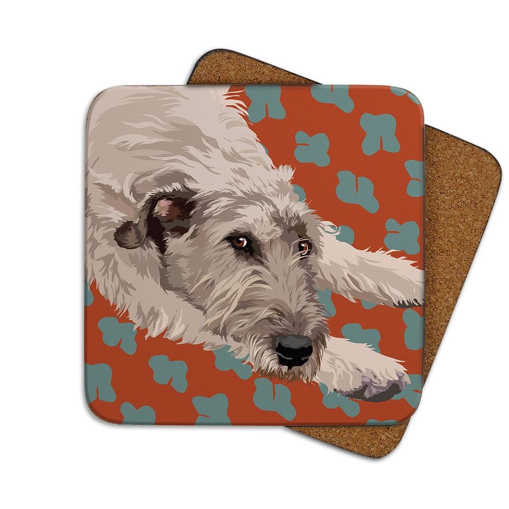 Leslie Gerry Animal Collection Wolfhound Coaster