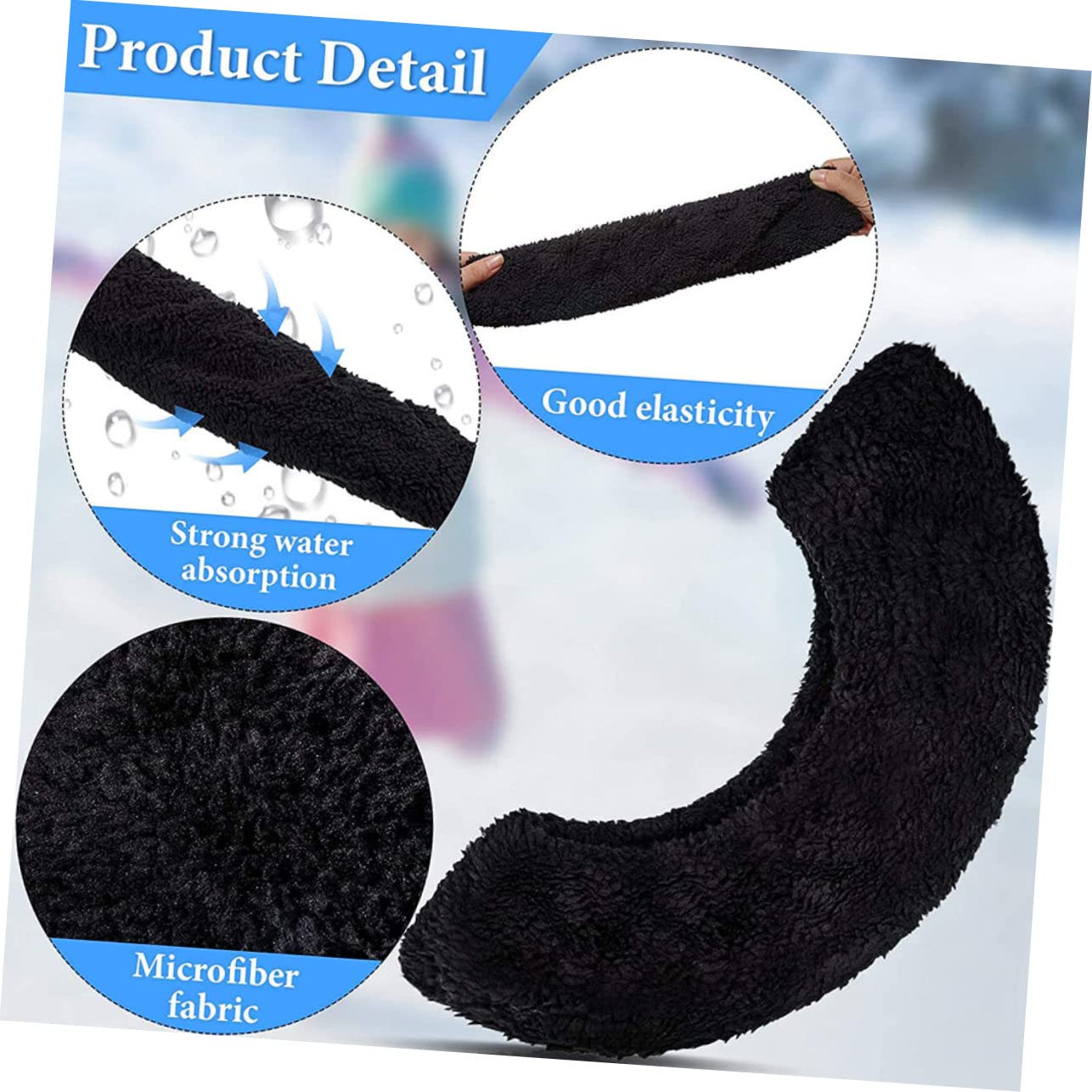 POPETPOP Protège-Lames de Patins Noirs, 2 Paires, Taille M, Polyester