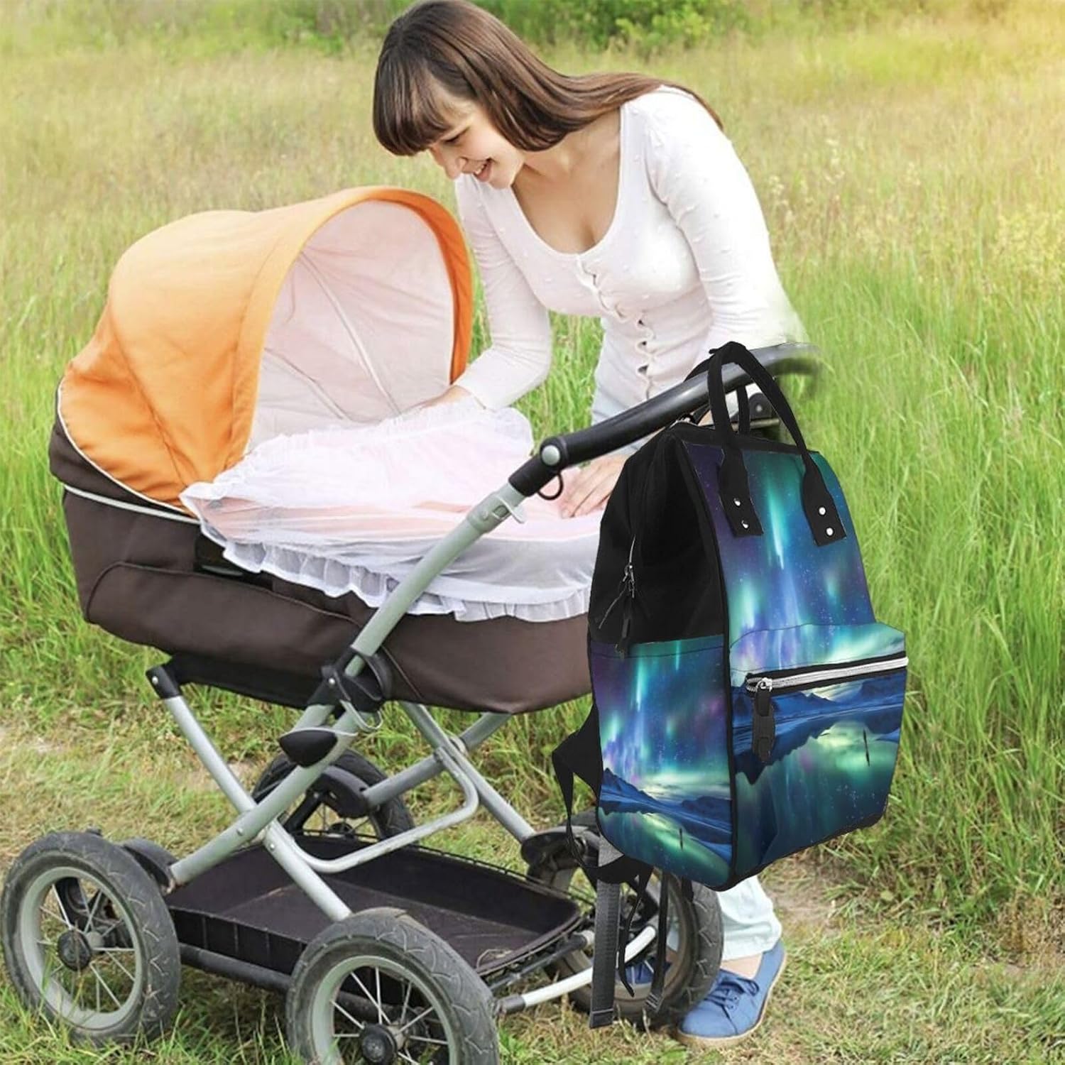 Northern Lights Diaper Bag Backpack Mommy Bag Multifunction Travel Maternity Baby Changing Bags