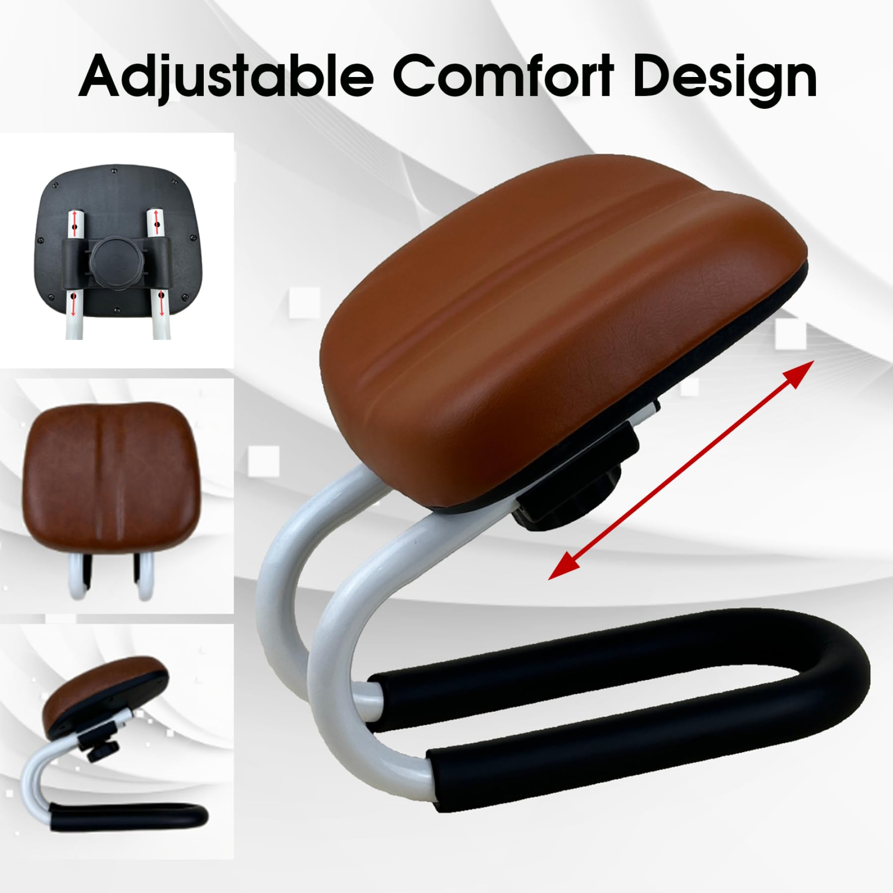 Tabouret de méditation, Banc de méditation Confortable et réglable, genouillère prière Portable avec Coussinet antidérapant pour Le Yoga, la prière à la Maison, Marron