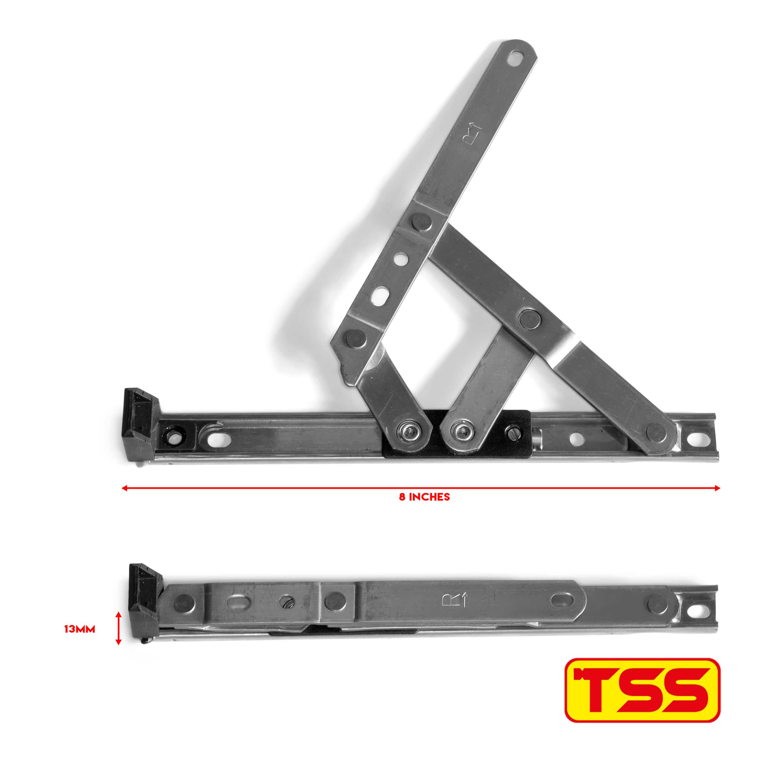Pair of uPVC Window Hinges, 13mm Stack Height, Double Glazing Friction Stay, Non Handed, Ferretic Steel, Window Stays - Image 4