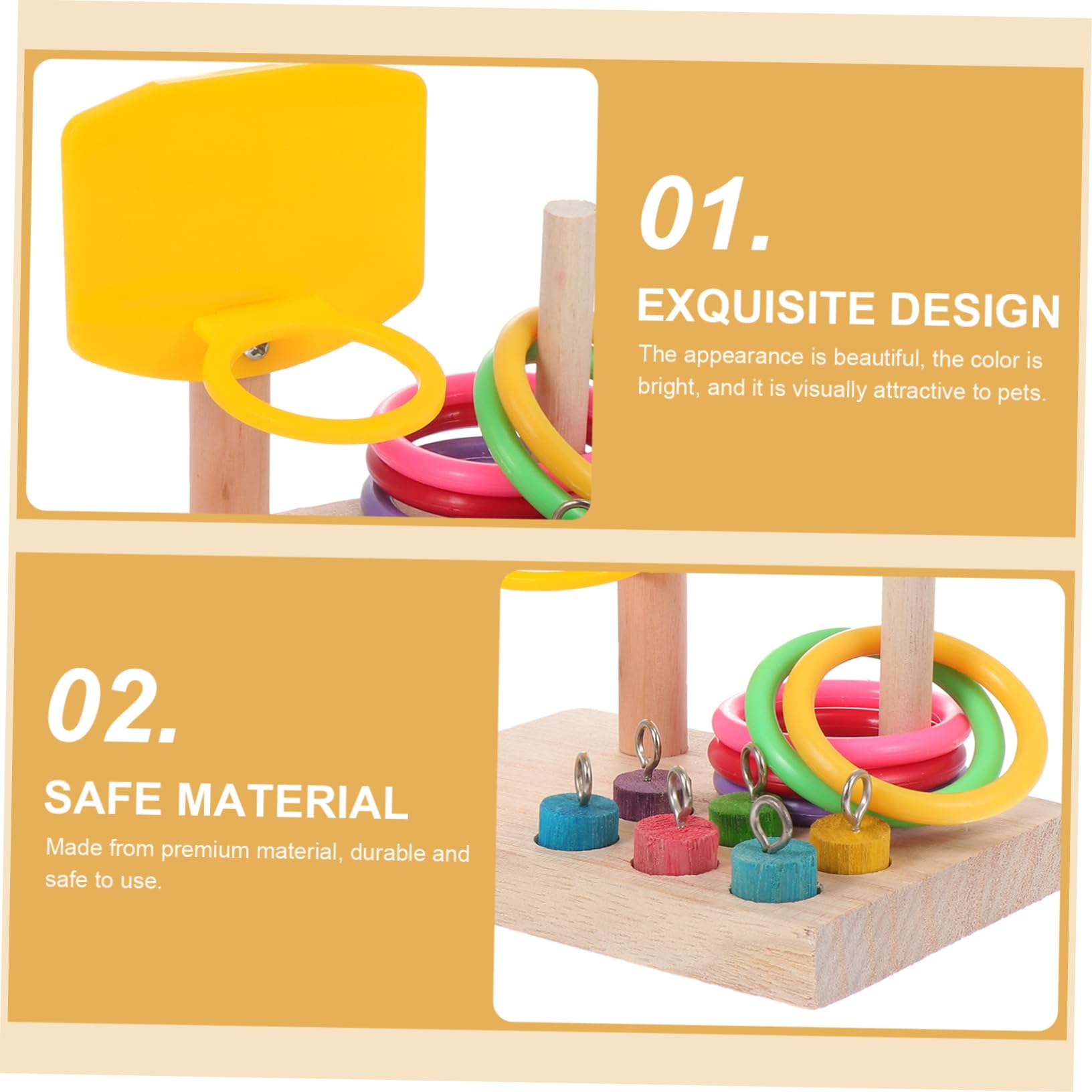 BESPORTBLE 3sets Giocattolo Per Uccelli Pappagallo Con Anello Da Basket Di Gioco Per Pappagalli e Uccelli Accessorio Divertente Per Stimolare Attività e Gioco Colori Misti