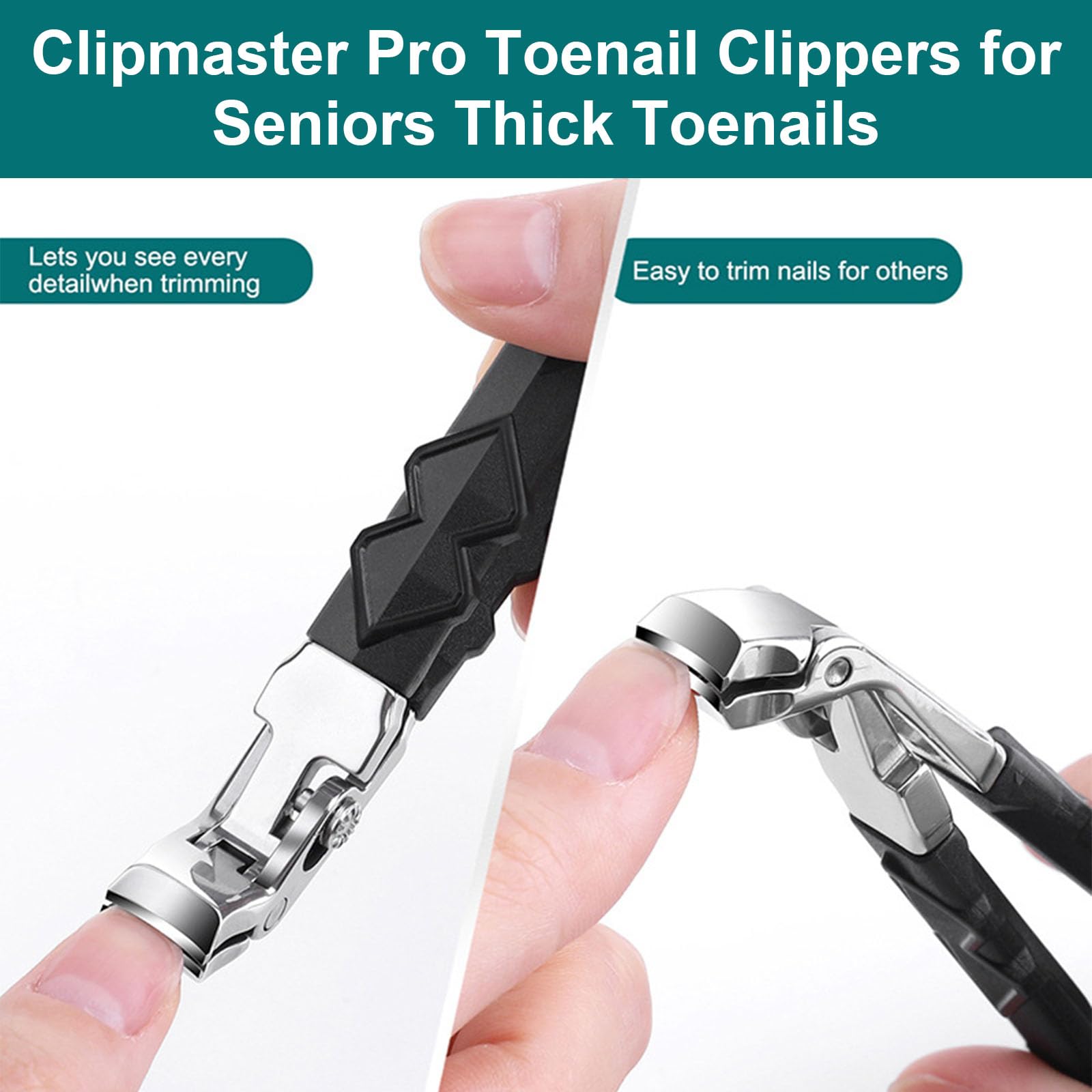 Clipmaster Pro - Cortaúñas para los pies, cortaúñas Out Fany Clipmaster Pro, cortaúñas grandes en ángulo para personas mayores, uñas gruesas con amplia apertura (A)