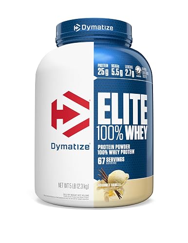 Dymatize Elite 100% Whey Protein Powder, Gourmet Vanilla, 5 lb