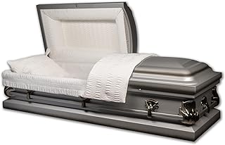 RestInPower Steel/Satin Clarice Casket – Enduring Elegance in Premium Steel with Complete Comfort Lining (Silver)