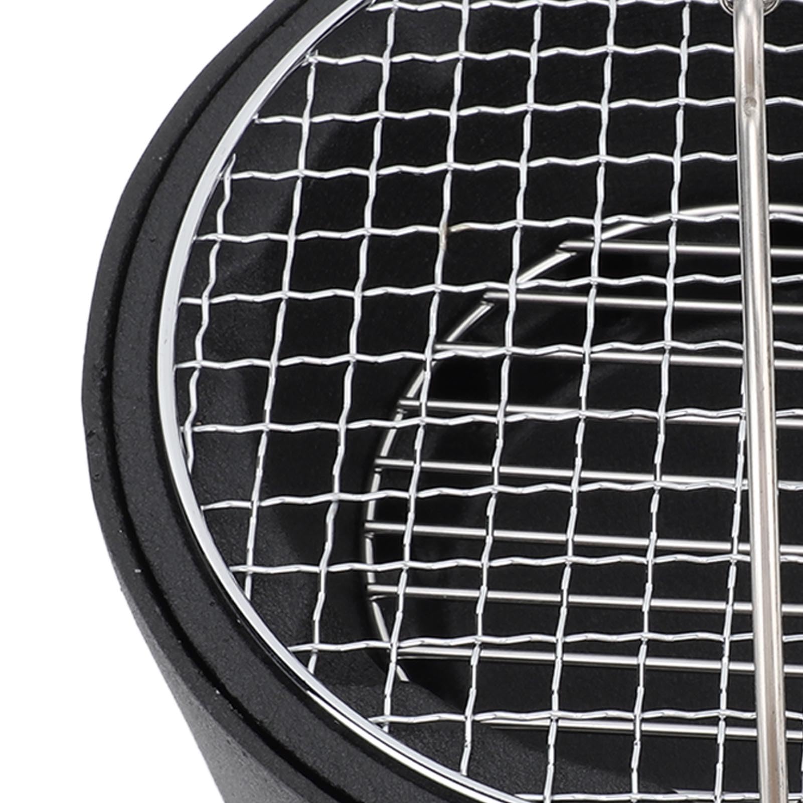 Mini Fornello per Barbecue Giapponese, Fornello per Barbecue Rotondo Portatile Mini Grill per Barbecue in Alluminio con Rete in Acciaio Inossidabile per Barbecue All'aperto(Large)