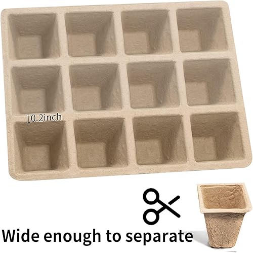 Miniatura 3 de SYITCUN Bandeja de inicio de semillas de 480 células, paquete de 40 unidades para plantar semillas, macetas de turba biodegradables, kit de