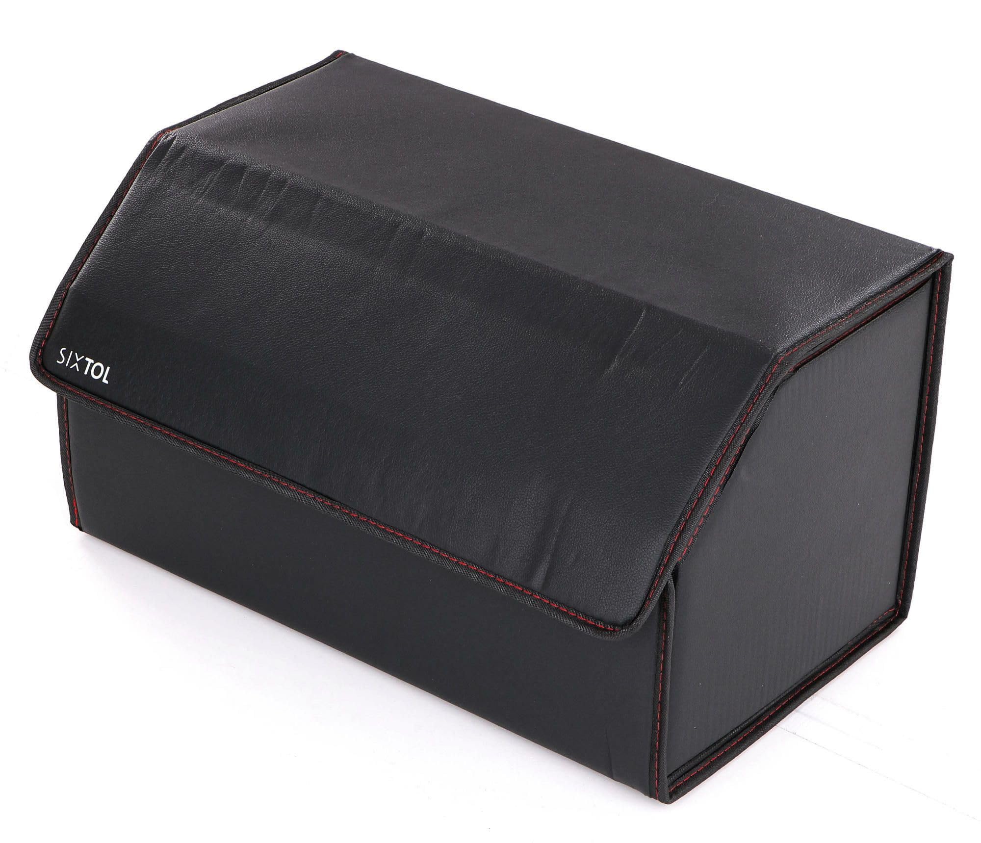 CAR COMPACT LEATHER L | Składany organizer do bagażnika z pokrywą | 2 przegrody | kompatybilny z większością samochodów osobowych