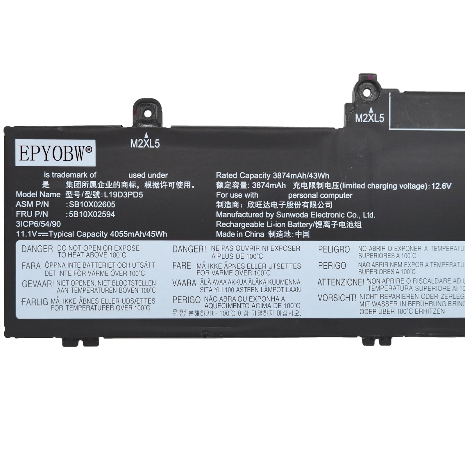 Amazon.com: EPYOBW L19D3PD5 Laptop Battery 45Wh Compatible with