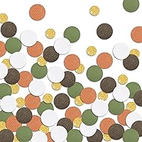 Vista 6 de Decoración de mesa de dispersión de confeti verde con purpurina dorada para decoración de mesa de papel sorpresa, manualidades, suministros