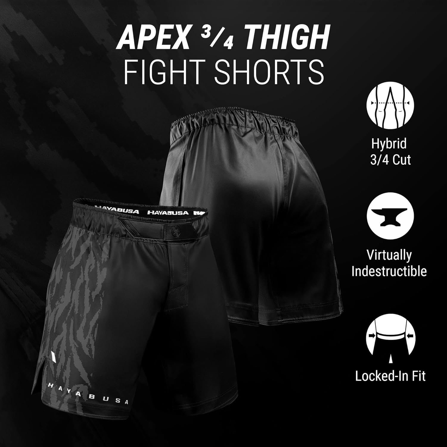 Hayuabusa Men's Apex 3/4 Thigh Fight Shorts