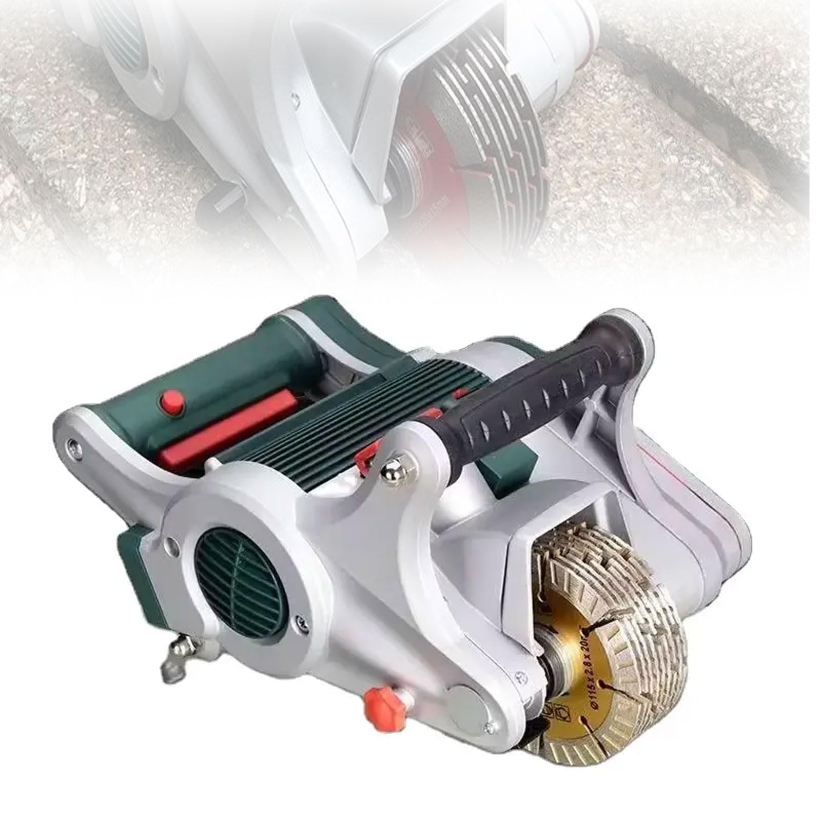 Ranurador eléctrico de pared de 4800 W, máquina profesional de 9000 rpm con interruptor de autobloqueo, profundidad de corte de 40 mm, para madera, granito, azulejos, barras de acero
