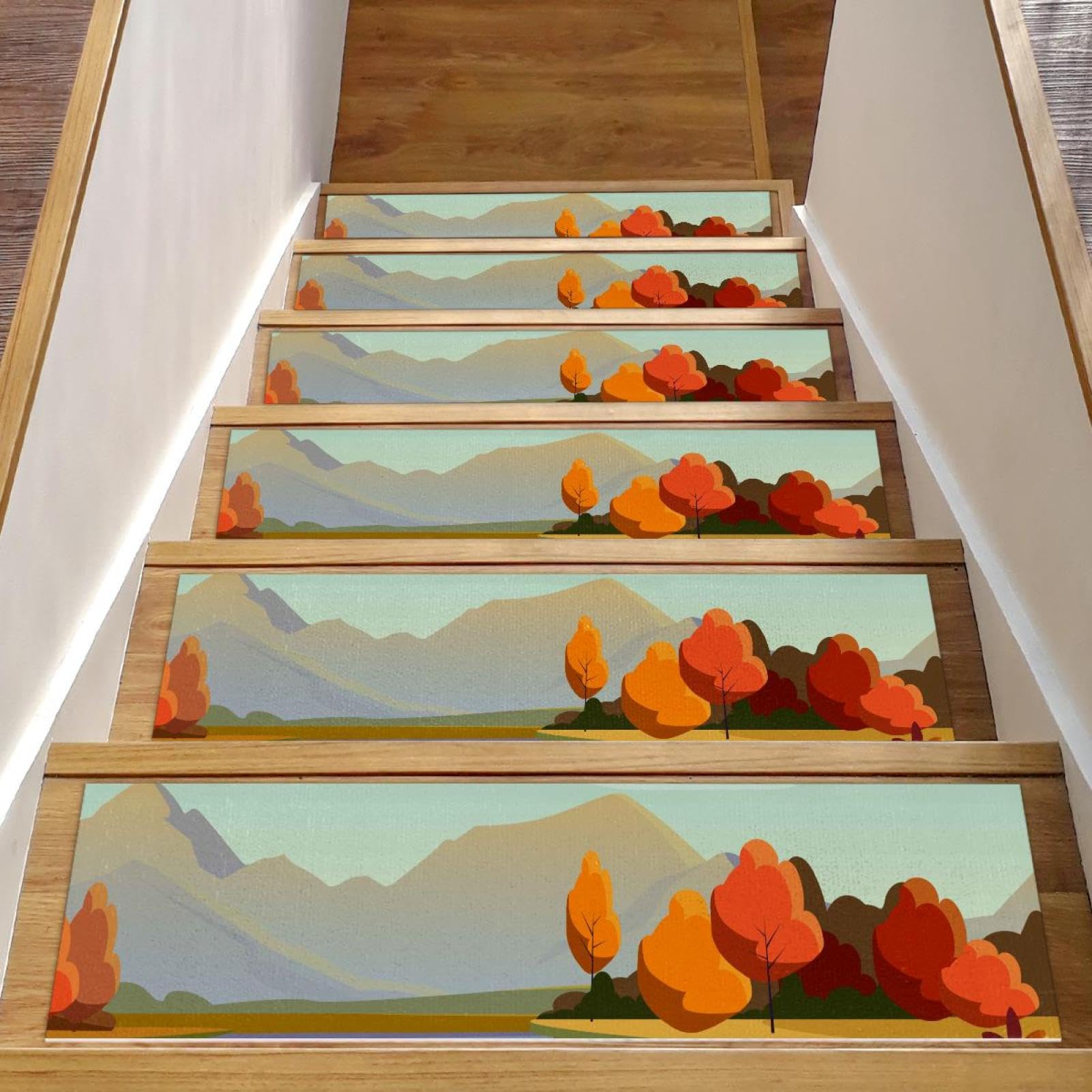 Peldaños antideslizantes para escalones de madera alfombras escaleras interiores lavables