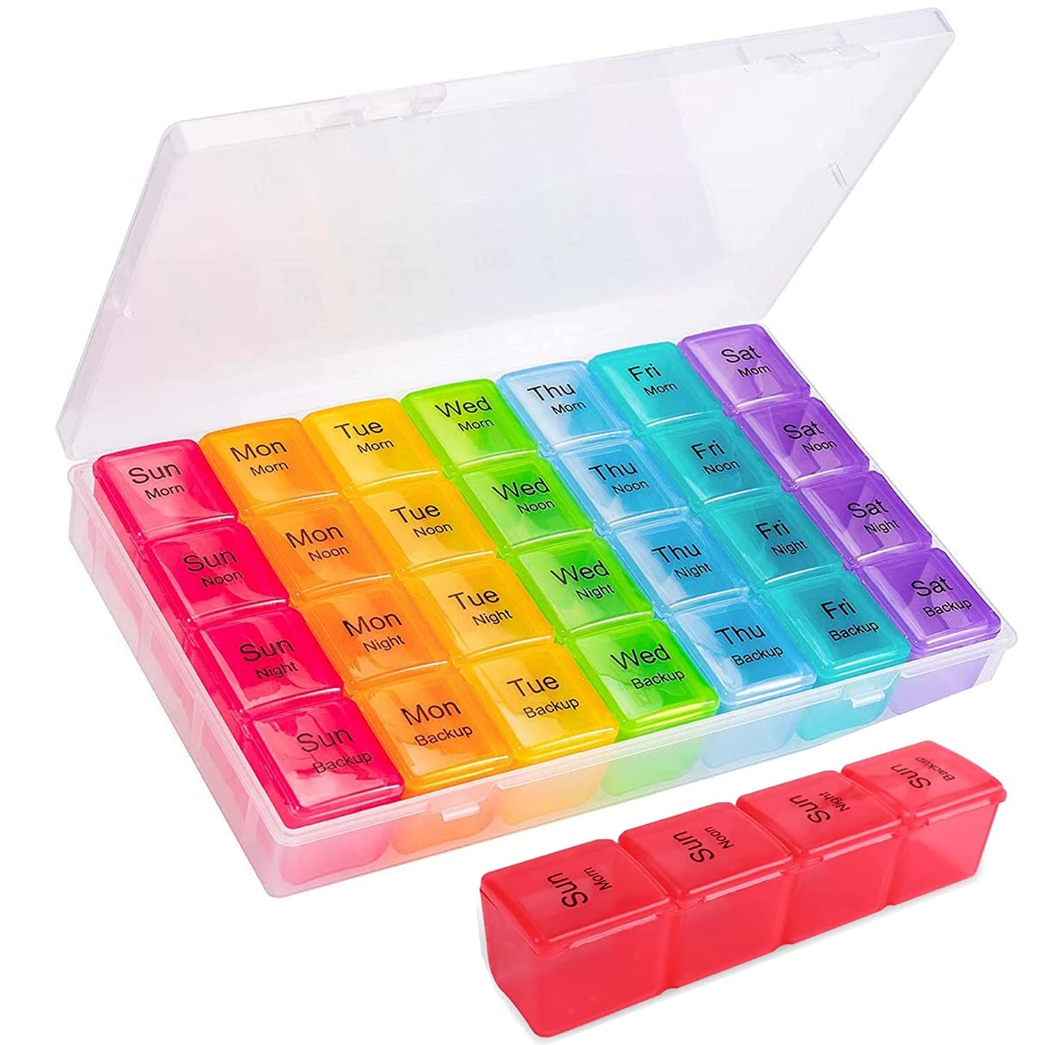 Zuriel Pill Organizer, Extra Large Pill Box Case (7Day / 4TimesADay) with Huge Compartments