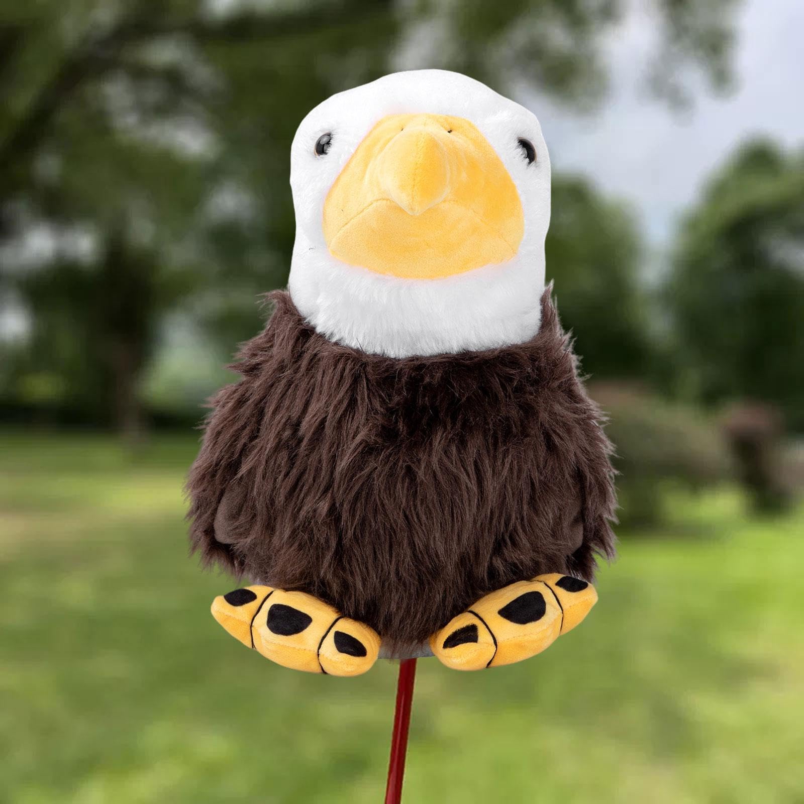 Milageto Eagle Plüsch Driver Head Cover Golfschläger-Kopfbedeckung, entzückender universeller Cartoon-Schlägerkopfschutz für Training Parks Outdoor, Kratzfest, Zubehörschutz, Geburtstage für Freunde