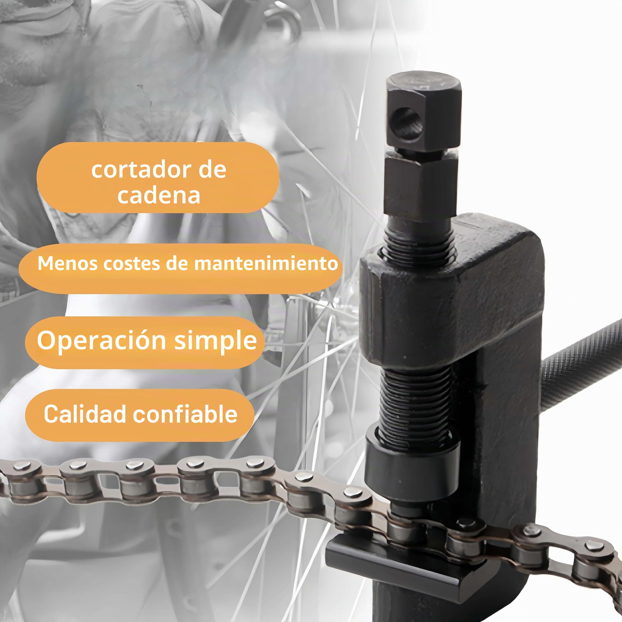 Trkimal Remachadora de cadena para motocicleta, juego de herramientas para romper cadenas de motocicleta, herramienta de remachado para motores, cadenas de motocicleta, separador de cadena para Atv