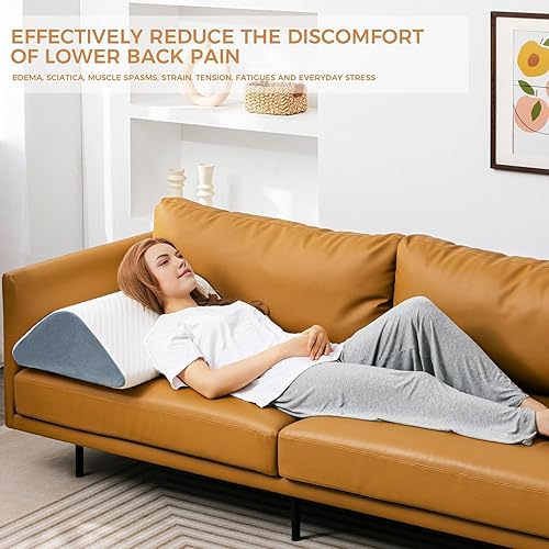 Miniatura 6 de Almohada de cuña de rodilla para recuperación poscirugía, soporte de elevación de piernas para posición de sueño, alivia el dolor de espalda baja