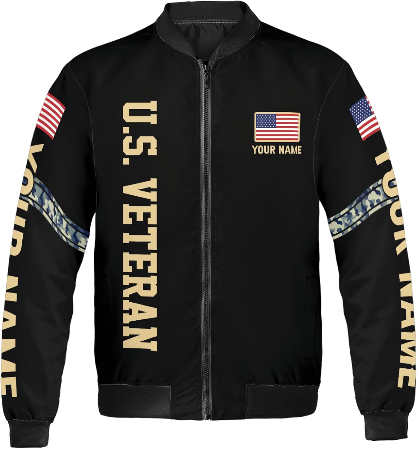 ThuhaTree Store Personalized AOP Casual Bomber Jacket S-5XL, Veteran Bomber Jacket Men - Image 3