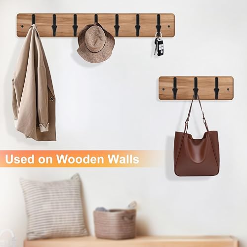 Miniatura 5 de DECLUTTR Paquete de 10 ganchos de pared para colgar abrigos, ganchos de pared resistentes para colgar, ganchos negros para toallas para baño,