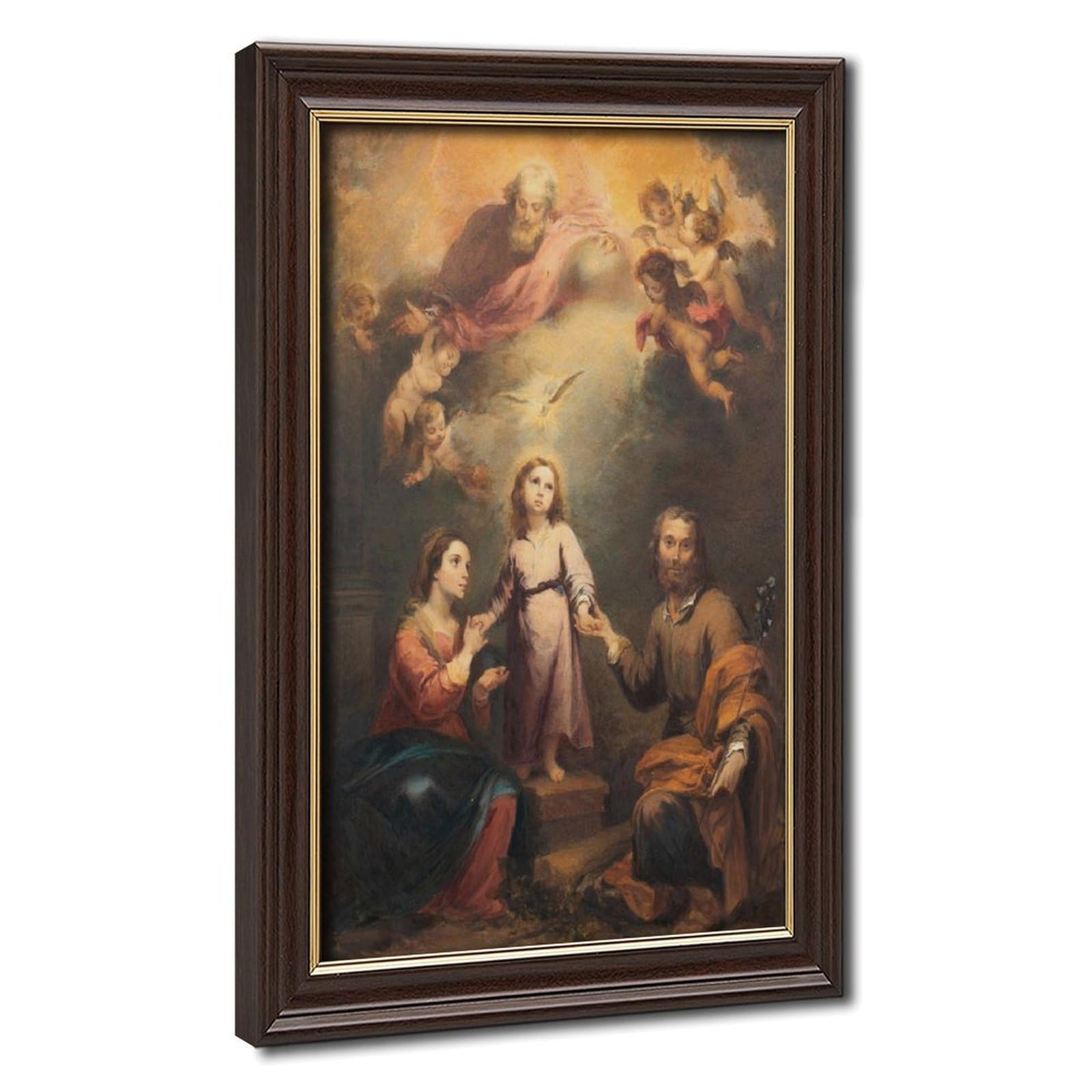 WCYB The Holy Trinity by Bartolome Esteban Murillo Posters Prints Canvas Deco Paintings Wall Art Hangable Frame 12" L X 18" W