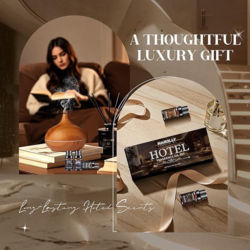 Miniatura 7 de Set de regalo de aceites difusores de hotel, 6 x 0.3 fl oz, juego de aceites esenciales de lujo para difusor, fabricación de velas, My Route, Serene