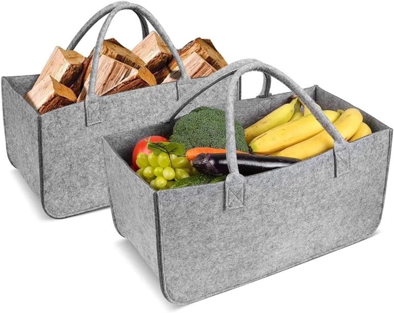 AOKLEY Firewood Tote Bag Baskets Felt Storage Bag Car Travel Shopping Tote Bag Clothing Organizer Gift Bag Fireplace Used for Fireplace Storage Basket (Color : 03)