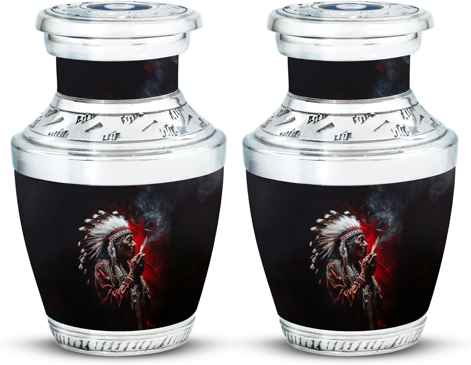 Native American Urns for Human Ashes - Keepsake Urn - Cremation Urns for Adult Ashes Men & Women - 3 inch Pack of 1