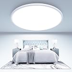 libtit 13 Inch Flush Mount Ceiling Light, 28W 3200LM Bright LED Light Fixture, 3000K/4500K/6000K Selectable, Low-Profile Ceiling Light Fixture for Bathroom Bedroom Kitchen DiningRoom Hallway - White