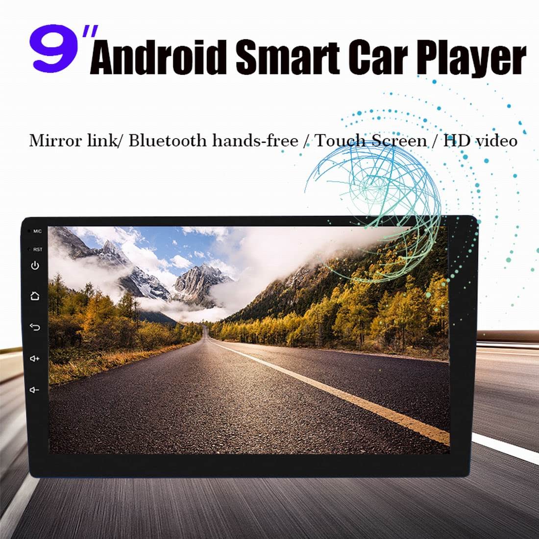 Radio samochodowe 9 Cal Double Din Android 8.1 HD ekran dotykowy w desce rozdzielczej nawigacja Bluetooth zestaw g?o?nomówi?cy obs?uga po??cze? lustrzanych Android/IOS WIFI Radio FM Dual USB