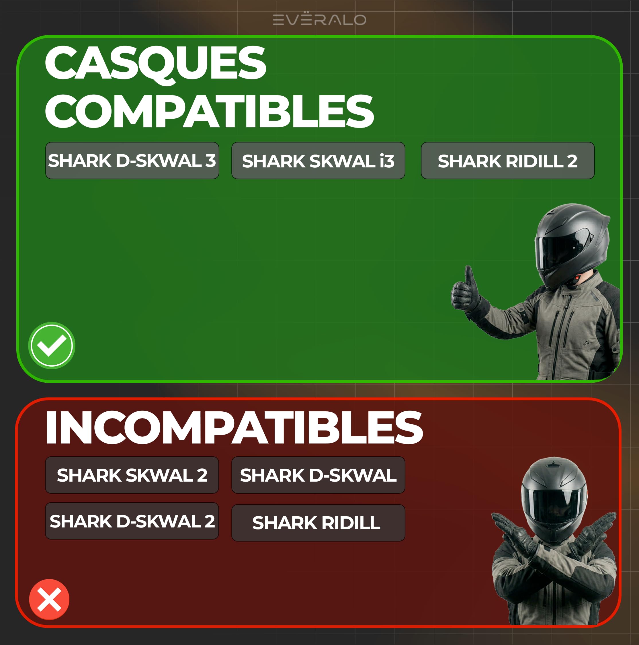 Everalo Lentille Anti-buée Compatible avec Visiere Shark VZ400 - Dskwal 3 - Ridill 2 - Skwal i3 - Skwal Cup – Insert Film Antifog Spécifique pour Système DKS458 (Lentille) - 3