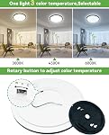 4 Pack 12 Inch Black LED Flush Mount Ceiling Light Fixtures, Zemty 24W 2640lm LED Ceiling Light, 3000K/3500K/4000K/5000K/6500K 5 Color Temperatures Selectable for Bedroom Kitchen Dining Room (Black)