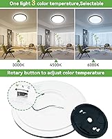 Vista 3 de zemty 1Pack 12 Inch LED Ceiling Light Flush Mount, 28W 3200lm Super Slim Flush Mount Ceiling Light Fixtures, 3000K/4500K/6000K Selectable Ceiling