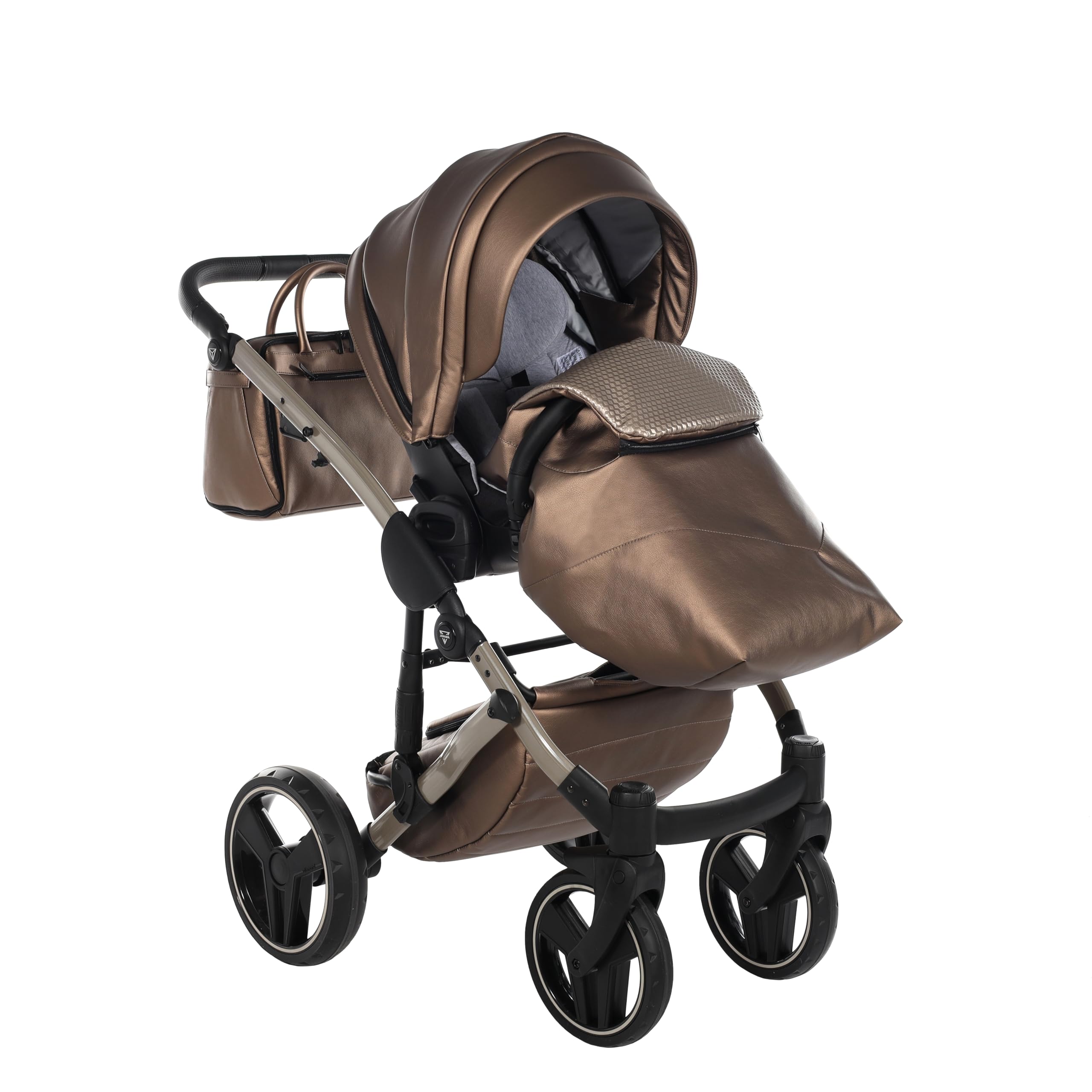 Junama Passeggino TRIO Diamond Fluo 03 Marrone - 2in1 3in1 4in1 + ombrellino (2 in 1 con Adattatori)