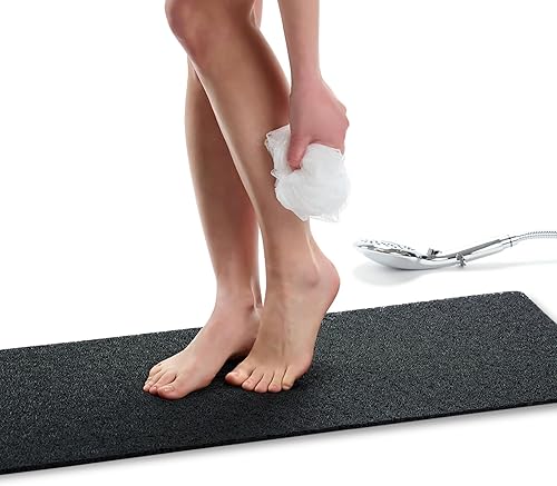 Miniatura 58 de Tapete de ducha antideslizante para bañera – Tapete de baño de lufa para baño – Tapete de baño de 40 x 16 – Tapete de baño antideslizante Gris,Aqua