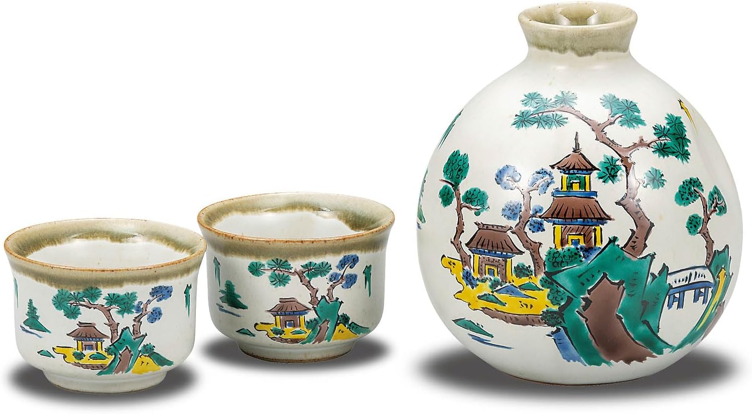 1504 萩焼　酒器セット　徳利2   猪口5   未使用 1504 萩焼 酒器セット 徳利2 猪口5 未使用