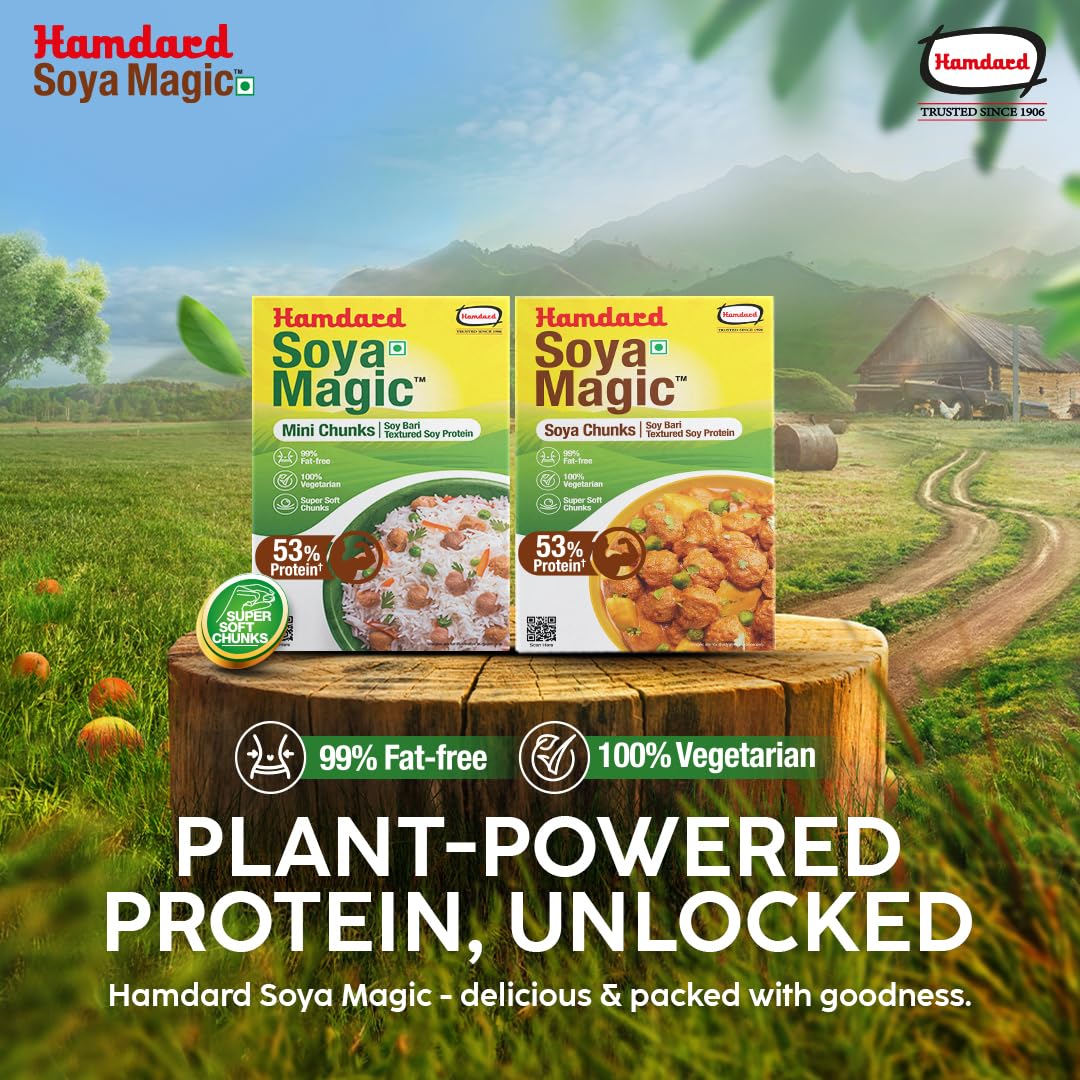 Hamdard Organic Soya Chunks | Healthy & Tasty Soya Bean Chunks Enriched With 53% Protein | Source Of Dietary High Fiber | 99% Fat Free | 200gm 3
