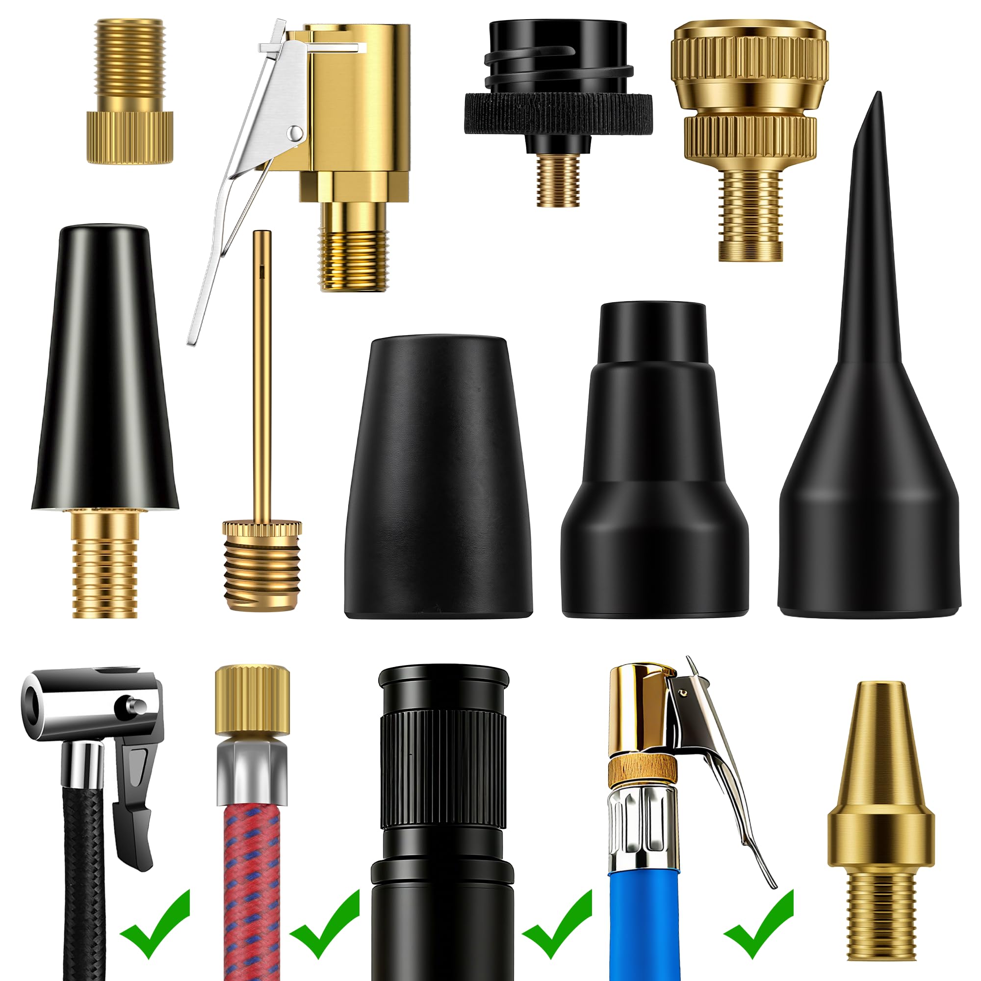 WATSABRO Fahrradventil Adapter, Fahrrad Adapter Französisch Ventil, Druckluft Kompressor Zubehör und Luftpumpe Adapter Set
