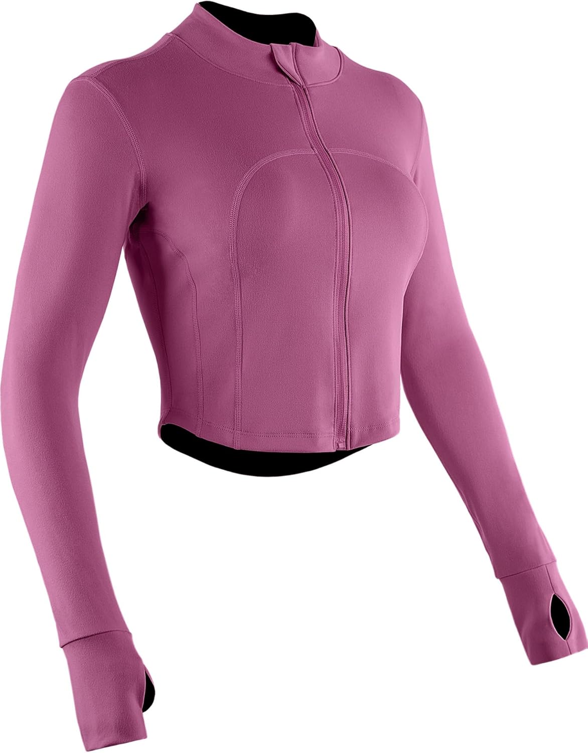 CADMUS Butterluxe Women's Workout Jackets Long Sleeve Full Zip Slim Fit Sportswear Crop Tops Thumb Holes for Running - Image 8