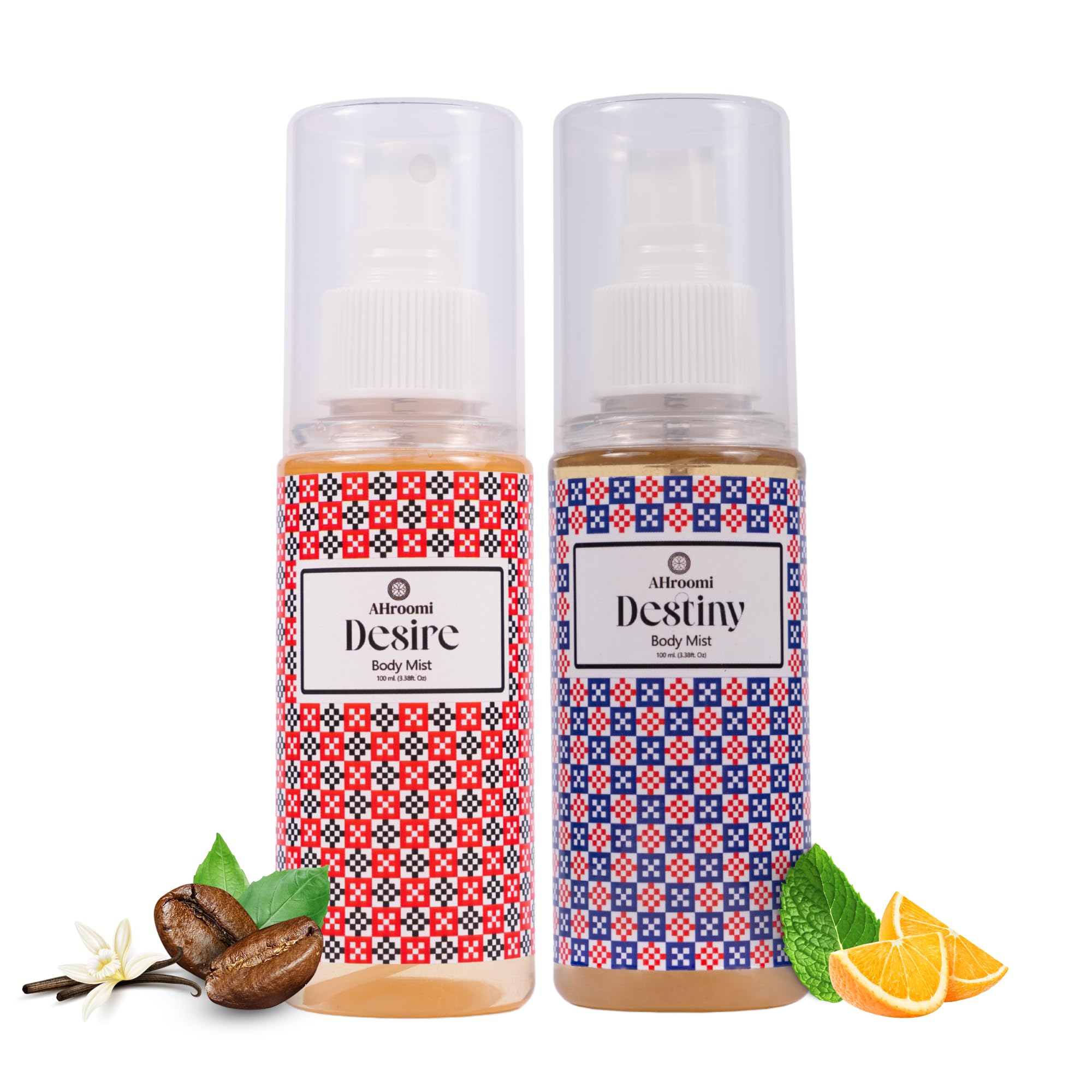 Ahroomi Body Mist Gift Set, Desire & Destiny Fragrances, Essential Oil Infused, 100ml Each, Pack of 2-picture-31