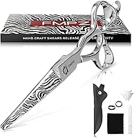 FMPZ Professional 5.5" Hair Cutting Scissors - 440C Steel Barber Shears 60HRC Ultra Sharp Ergonomic Zebra Style for Salon Home Use
