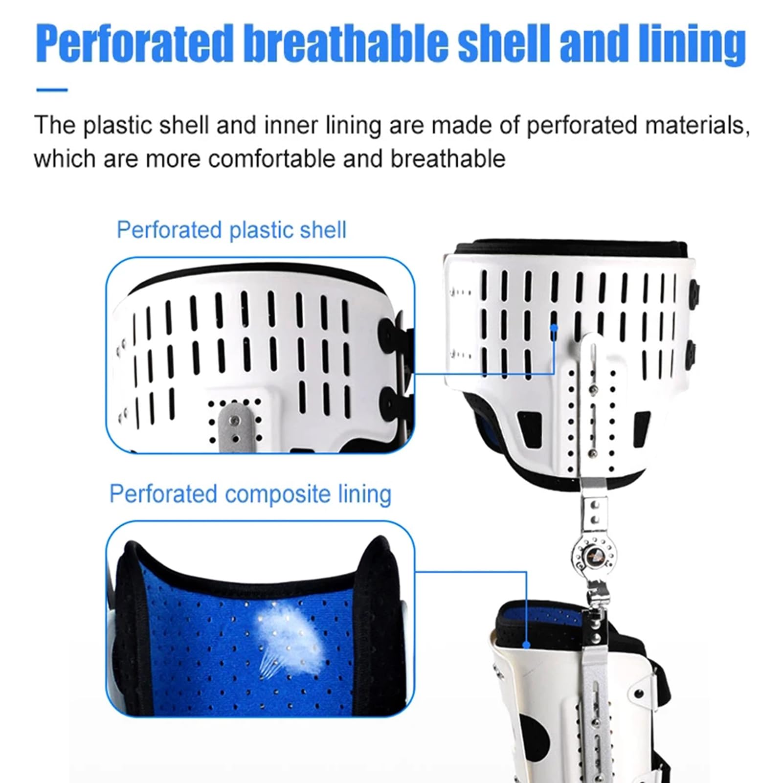 Inmovilizador Rodillera, Cadera Ajustable con Bisagras Rodilla Tobillo Pie Ortesis Abducción, Corrector Postoperatorio Ciática, para Lesiones Articulares Y Rehabilitación Ortopédica