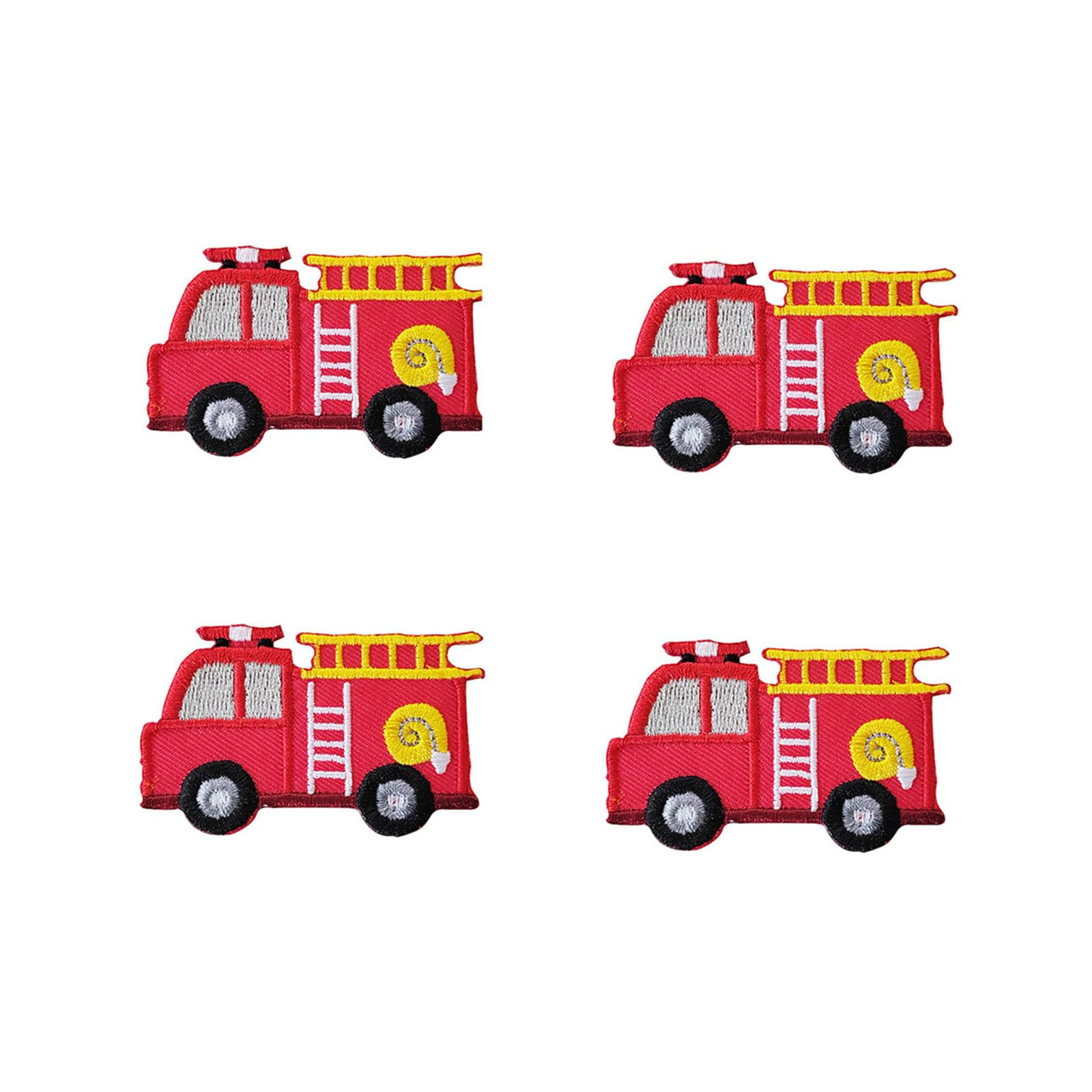 Iron-On Appliqué Fire Truck, Set of 4