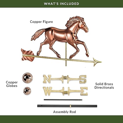 Miniatura 6 de Good Directions Veleta Smithsonian Running Horse (cobre puro)